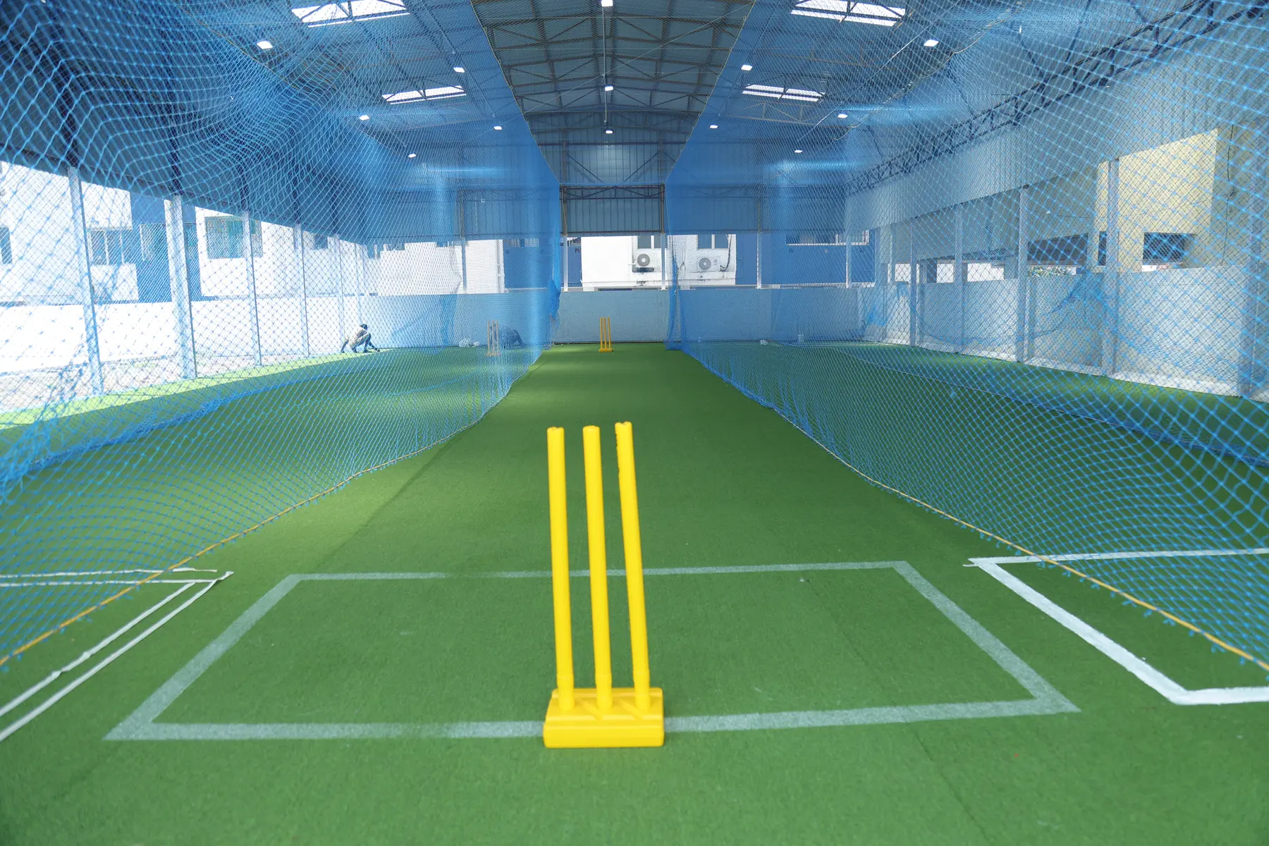 An Elite Cricket Academy training lane in Medavakkam